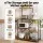 Artiss 4-Tier Kitchen Rack with Pull Out Basket 6 Hooks Microwave Shelf Metal PB Board 90x39x134cm
