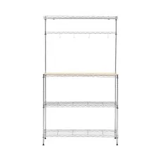 Artiss 4-Tier Metal Kitchen Rack 90x34x151cm Silver Heavy Duty Microwave Shelf Organiser with 40kg per shelf capacity