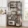 Artiss 96cm x 170cm Kitchen Rack with 2 Power Outlets 12 Hooks Pull Out Basket Microwave Shelf Black Brown