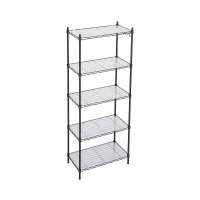 Artiss 5-Tier Metal Kitchen Rack Shelving Unit 55x30x150cm Adjustable Heavy Duty Storage Shelf Black for Pantry