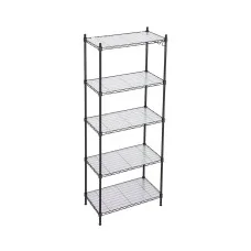 Artiss 5-Tier Metal Kitchen Rack Shelving Unit 55x30x150cm Adjustable Heavy Duty Storage Shelf Black for Pantry