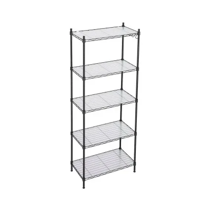 Artiss 5-Tier Metal Kitchen Rack Shelving Unit 55x30x150cm Adjustable Heavy Duty Storage Shelf Black for Pantry