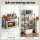 Artiss 5-Tier Metal Kitchen Rack Shelving Unit 55x30x150cm Adjustable Heavy Duty Storage Shelf Black for Pantry