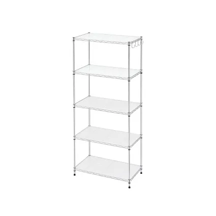 Artiss 5-Tier Metal Kitchen Shelf 60x35x150cm Silver Adjustable Storage Shelving Unit 50kg Per Tier