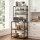 Artiss 6-Tier Kitchen Rack Microwave Storage Shelf 80cm x 167cm Black Brown Heavy Duty Shelving Unit