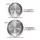5-Star Chef Stainless Steel Frying Pan Set - Uncoated Twin Pack 25cm & 30cm, Silver, Tri-Ply, Induction Safe