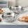 5-Star Chef Stainless Steel Frying Pan Set - Uncoated Twin Pack 25cm & 30cm, Silver, Tri-Ply, Induction Safe