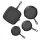 5-Star Chef Cast Iron Fry Pan Set 14/16/20/24cm Induction Gas Ceramic Campfire Durable Non-Coated Cookware