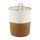 Artiss Woven Cotton Rope Laundry Basket 47L Foldable White Brown Built in Handles Lightweight Durable