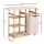 Artiss Bamboo Laundry Hamper with Ironing Board 38L Basket 3 Shelves Natural Light Grey All-in-One Utility