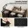 Artiss 135L 3-Section Laundry Basket Black Metal Frame Pull-Out Fabric Bags MDF Top Organiser Hamper