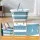 Artiss Large Foldable Laundry Basket Hamper 51x39x28cm Blue & White Plastic, Ventilated, Lightweight Storage Organiser