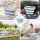 Artiss Large Foldable Laundry Basket Hamper 51x39x28cm Blue & White Plastic, Ventilated, Lightweight Storage Organiser