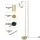Artiss Modern Industrial Floor Lamp with Clear Glass Shade Gold Metal E27 Foot Switch Bulb Not Included
