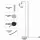 Artiss Modern Industrial Floor Lamp with Clear Glass Shade Silver Metal Standing Light Foot Switch (Bulb Not Included)