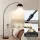 Artiss Modern Black Arched Floor Lamp with Heavy-Duty Marble Base, Adjustable Height & Rotating Head, 167cm Tall