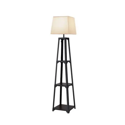 Artiss 3-Tier Shelf Floor Lamp, 158cm, White, MDF & Fabric, Storage LED Stand for Bedroom, Living Room, E27 Compatible