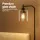 Artiss Modern Black Floor Lamp with Glass Shade, Metal Stand, Foot Switch, 161cm Height for Living Room & Office
