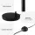Artiss Modern Black Floor Lamp with Glass Shade, Metal Stand, Foot Switch, 161cm Height for Living Room & Office
