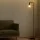 Artiss Modern Black Floor Lamp with Glass Shade, Metal Stand, Foot Switch, 161cm Height for Living Room & Office