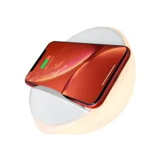 AIPOWER 3-in-1 Bedside Lamp with Wireless 5W Charger Phone Holder Touch Control RGB Modes Stepless Dimming