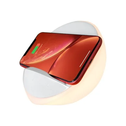 AIPOWER 3-in-1 Bedside Lamp with Wireless 5W Charger Phone Holder Touch Control RGB Modes Stepless Dimming