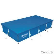 Bestway 58017 Pool Cover for 4.0 x 2.11m Above Ground Pools PE PVC with Drainage Holes and Rope Ties