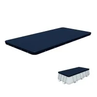 Bestway Durable UV-Resistant PVC Pool Cover with Drainage Holes, Fits 4.12x2.01m Above Ground Pools, Includes Rope Ties