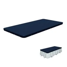 Bestway Durable UV-Resistant PVC Pool Cover with Drainage Holes, Fits 4.12x2.01m Above Ground Pools, Includes Rope Ties