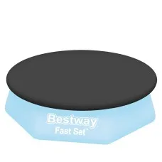 Bestway 2.44m Pool Cover – Durable PVC, UV-Resistant, with Rope Ties & Drain Holes for Above-Ground Pools