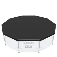 Bestway 3.05m Round Pool Cover, Durable UV-Resistant PVC, Fits Above-Ground Pools, Rope Ties & Drain Holes Included