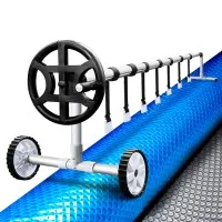 Aqua Buddy Pool Cover and Roller Set, Aluminium, 10x4m, Silver, 500 Micron, Solar Blanket for Warm, Clean Pools