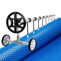Aqua Buddy 6.5x3m 600 Micron Pool Cover, Aluminium Roller Set - Solar Blanket for Clean, Warm Pools