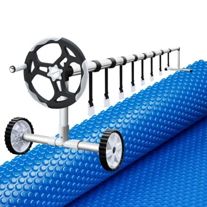 Aqua Buddy 6.5x3m 600 Micron Solar Pool Cover & Aluminium Roller Set - Durable, Adjustable, UV-Resistant, Easy Setup