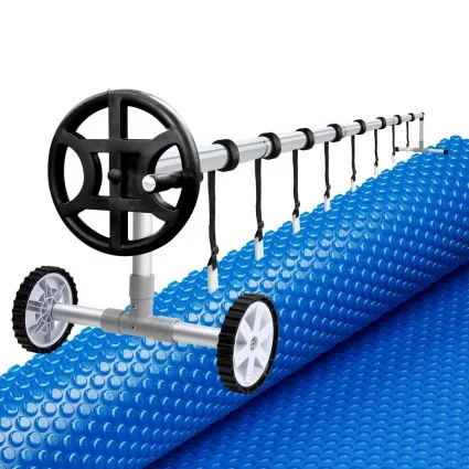 Aqua Buddy Solar Pool Cover & Roller Set | 600 Micron, 7x4m, Aluminium Roller | Reduce Evaporation & Maintenance