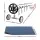 Aqua Buddy 7x4m 600 Micron Solar Pool Cover and 4m Aluminium Roller Set, Blue/Black, UV Resistant, Reduces Evaporation