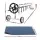 Aqua Buddy 7x4m 600 Micron Solar Pool Cover & Adjustable Aluminium Roller Set, Blue/Black, Fits up to 5.55m Pools