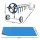 Aquabuddy 500 Micron Solar Pool Cover 9.5 x 5m with Blue Aluminium Roller and Adjustable Poles for Swimming Pools