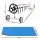 Aquabuddy 600 Micron Solar Pool Cover 9.5m x 5m with Aluminium Roller Blue and Silver