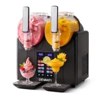 Devanti 4L Dual-Tank Slushie Machine Frozen Drink and Soft-Serve Ice Cream Maker Black Devanti 4L Dual-Tank Slushie Machine Frozen Drink and Soft-Serve Ice Cream Maker Black