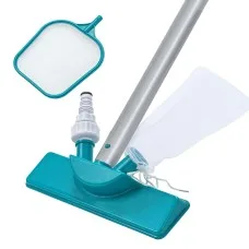 Bestway Flowclear Pool Cleaner Vacuum Kit - Lightweight Adjustable Aluminium Pole, Skimmer & Vacuum Heads for 13ft Pools