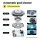 Aqua Buddy Robotic Pool Cleaner, Plastic, 35x35x18.5cm, Grey/Blue - Cordless, Automatic Vacuum with Smart Tech
