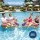 Bestway Inflatable Spaceship Ride-On Pool Float Toy for Kids 45kg Capacity with Built-In Water Spray Gun