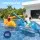 Bestway Kids Rhino Inflatable Ride-On Pool Float Set of 2 with Boppers 45kg Blue and Yellow Ages 3–12 Years