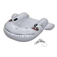 Bestway Inflatable Shark Ride-On Pool Float Toy for Kids 117cm x 107cm 45kg Water Gun Grey