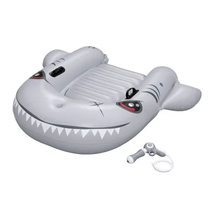 Bestway Inflatable Shark Ride-On Pool Float Toy for Kids 117cm x 107cm 45kg Water Gun Grey
