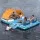 Bestway Inflatable Pool Float Island Lounge for 6 Adults, 3.73m x 2.64m, Vinyl Raft with Canopy, Cooler Bag & Repair Kit