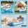 Bestway Inflatable Pool Float Sun Lounger 163cm with cupholder Blue Tropical Print Washable Cover