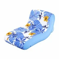 Bestway Inflatable Pool Float Sun Lounger 163cm with cupholder Blue Tropical Print Washable Cover