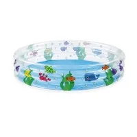 Bestway Inflatable Kids Swimming Pool 1.52m Round Above Ground Family Pool with Triple-Ply Walls and Fast Drain Valve